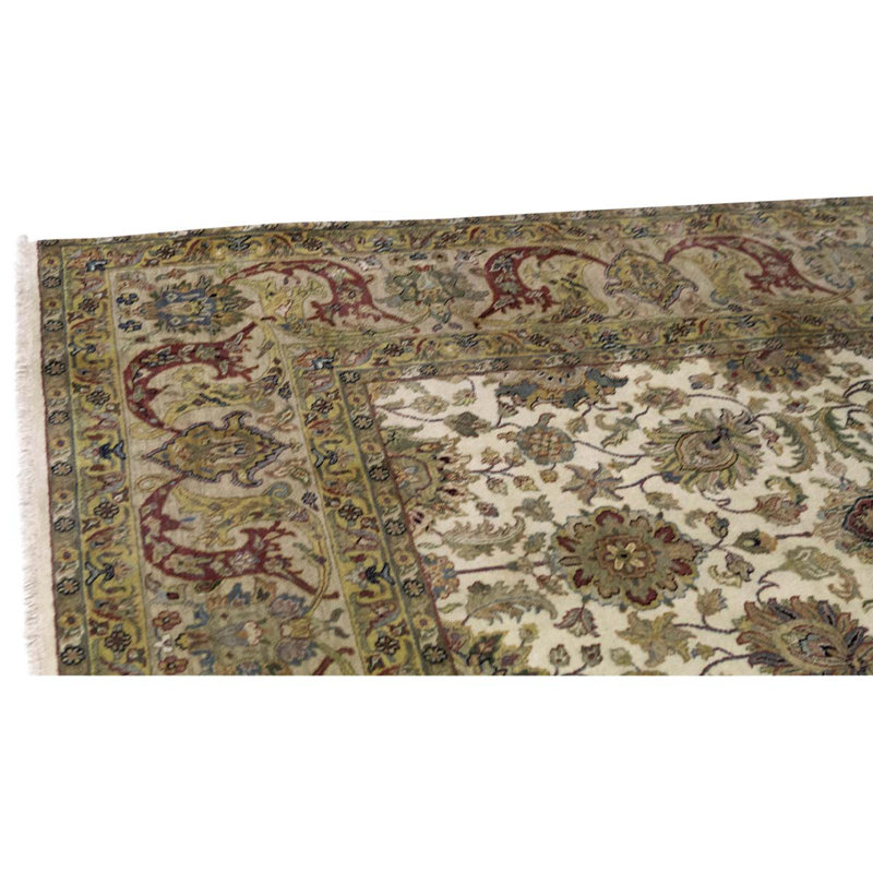 Wool Oriental Area Rug in Cream