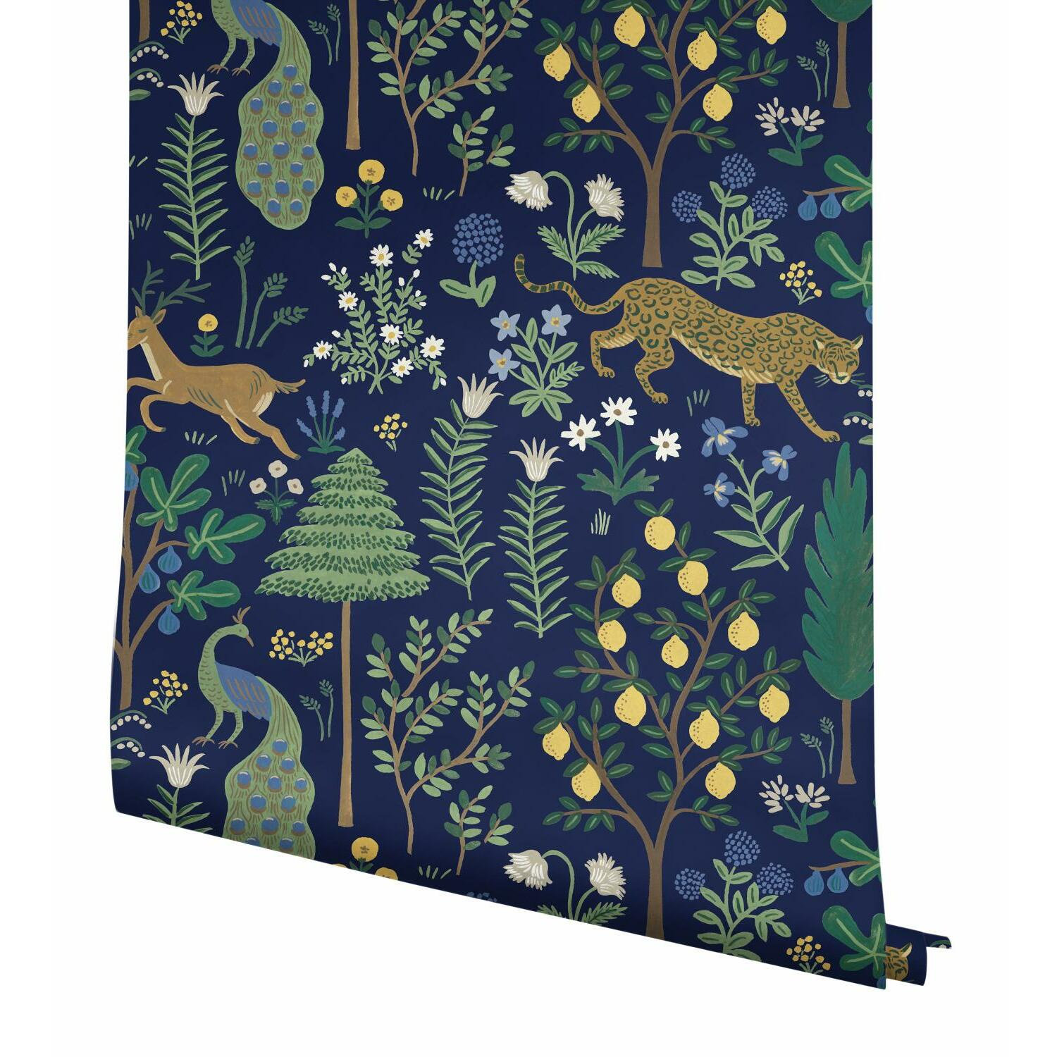 Menagerie Self-Adhesive Wallpaper, Blue