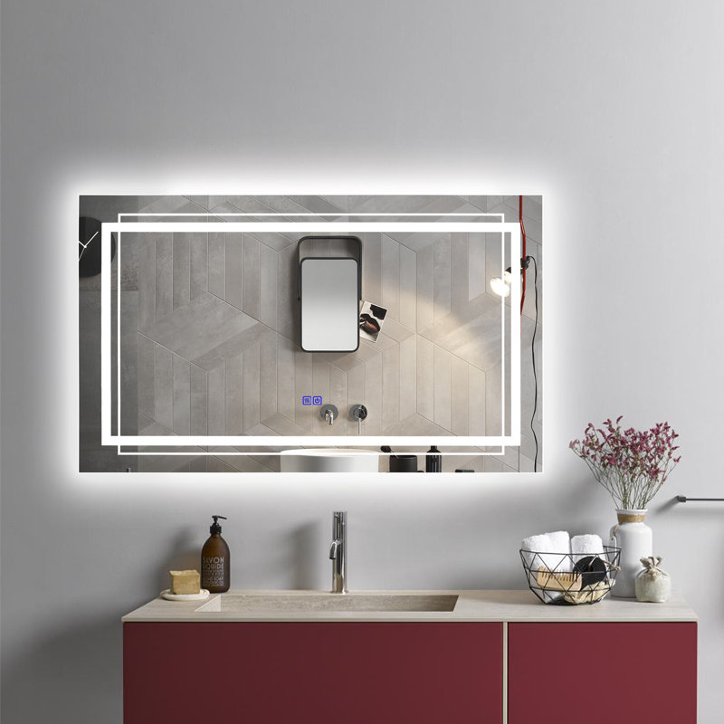 Elllise Glass Flat Wall Mirror