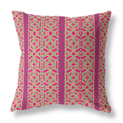 16" X 16" Brown And Blue Broadcloth Floral Throw Pillow