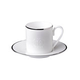 Coffee Cup & Saucer LIZARD PLATIN Set of 2 in Luxury Box diam. 2.3in, H 2.5in, Cap. 4 oz, Saucer diam. 4.75in