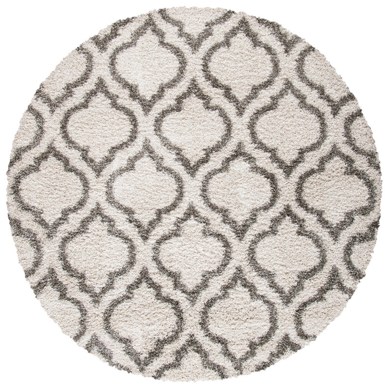 Darrold Hudson Shag Performance Geometric Rug, Round 5'3"