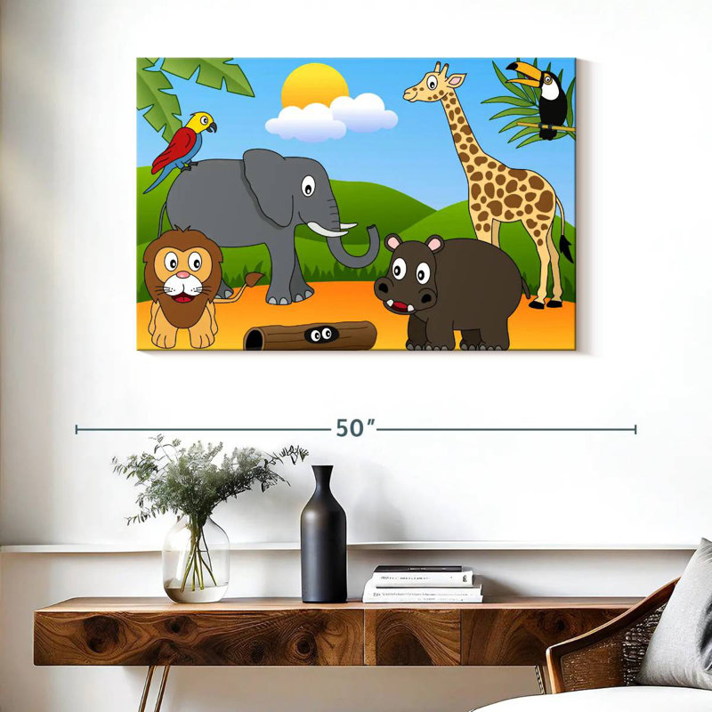 Ashelle, animaux de la jungle, H 26 po x l 39 po