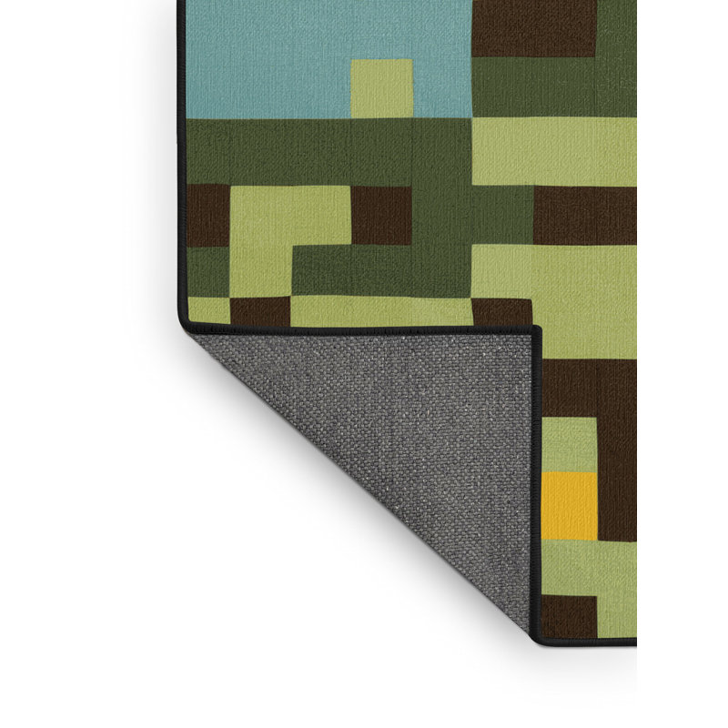 Earth Tones Mosaic Rug, Round 6'