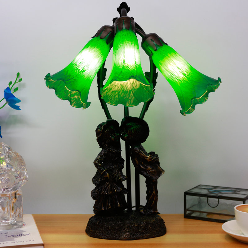 Amena Resin Desk Lamp, Green