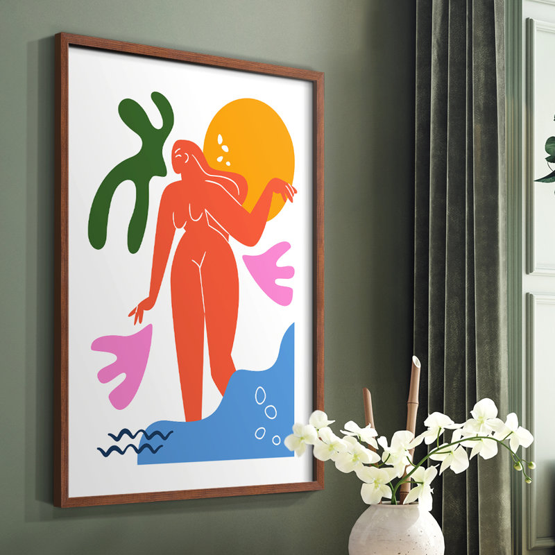 Matisse CDLIV Framed Print - Solid Wood, 10" H x 8" W, Brown Single Picture Framed