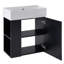 Meuble-lavabo flottant avec vasque en céramique et rangement à gauche, armoire d'appoint-340341724