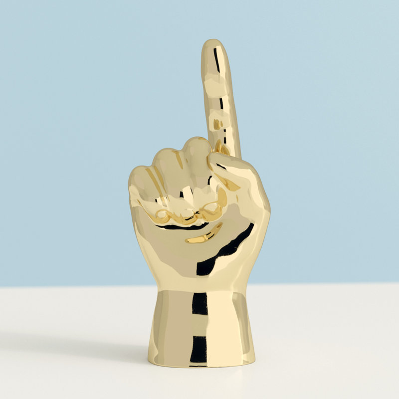 Ariday Ariday Gold Finger Pointing hand Tabletop decor - 9" tall
