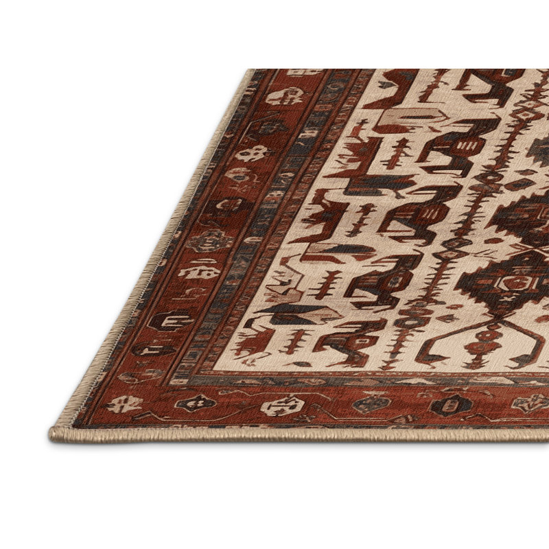 Tapis brun lavable à la machine, Rectangle 5 pi x 8 pi
