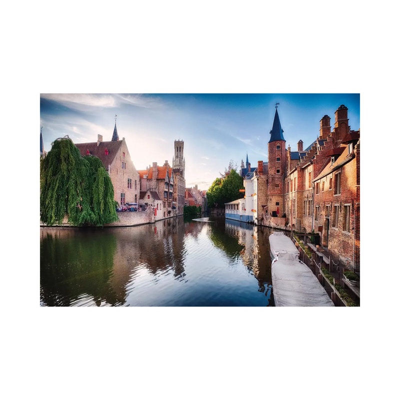 Bruges With Water Canal At Late Afternoon by George Oze - Wrapped Canvas Print, 66.04 cm H x 45.72 cm W x 1.91 cm D