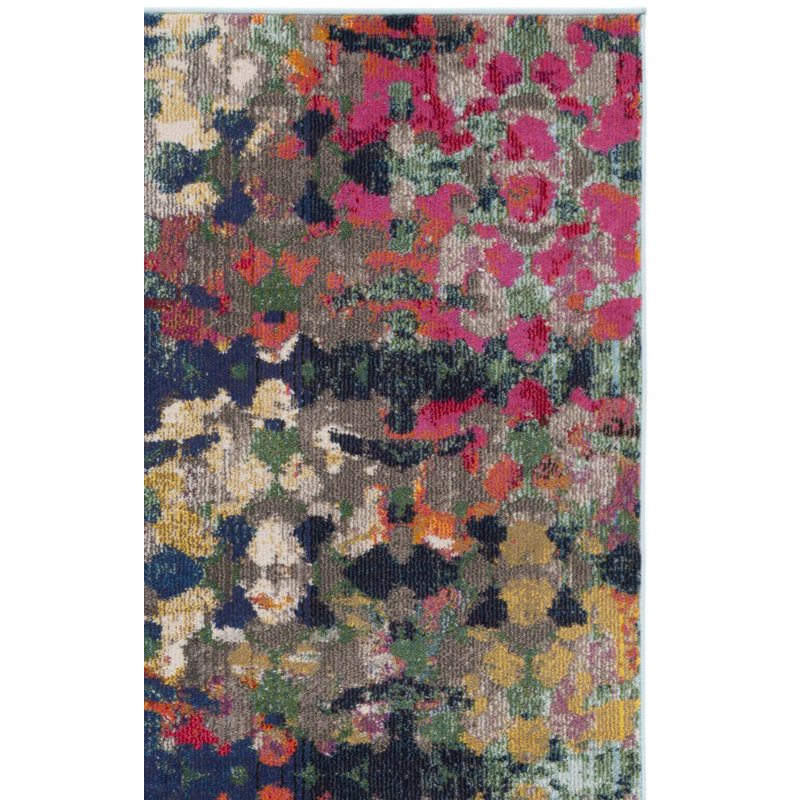Hertzler Southwestern Green/Blue Area Rug, Rectangle 8' x 10'