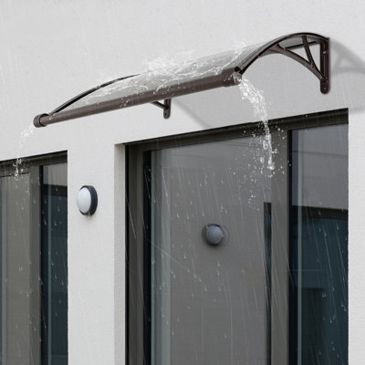Outdoor Door Awning Canopy with Drainage Gutter,