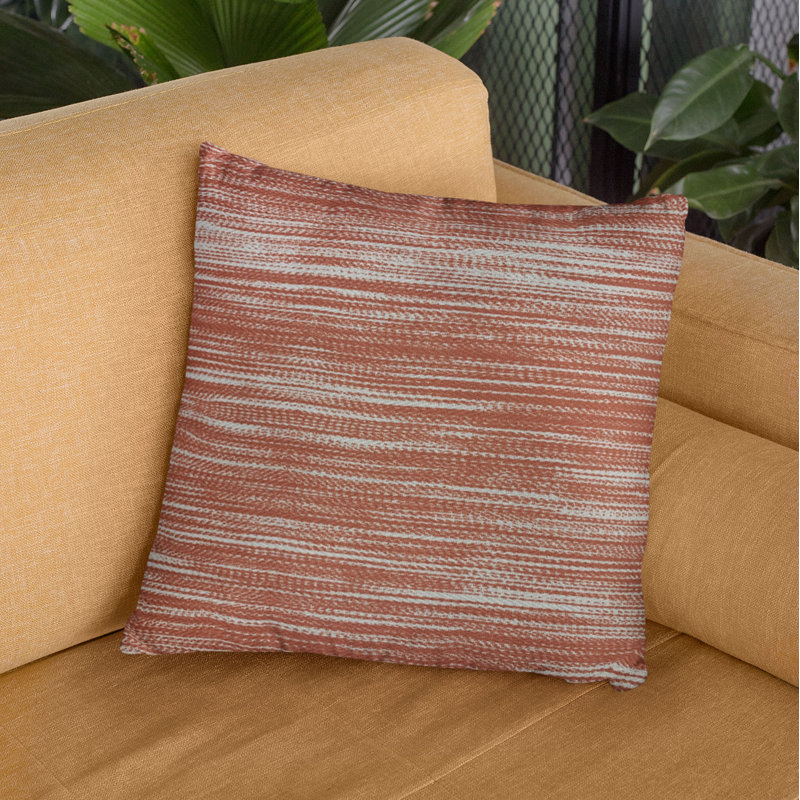 Shower Indoor/Outdoor Pillow Cover & Insert, 26" x 26", Red, Beige