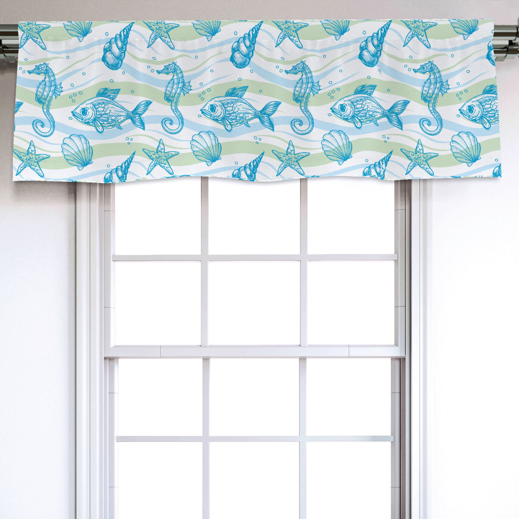 East Urban Home Sateen Ruffled 54'' W Window Valance in | Wayfair