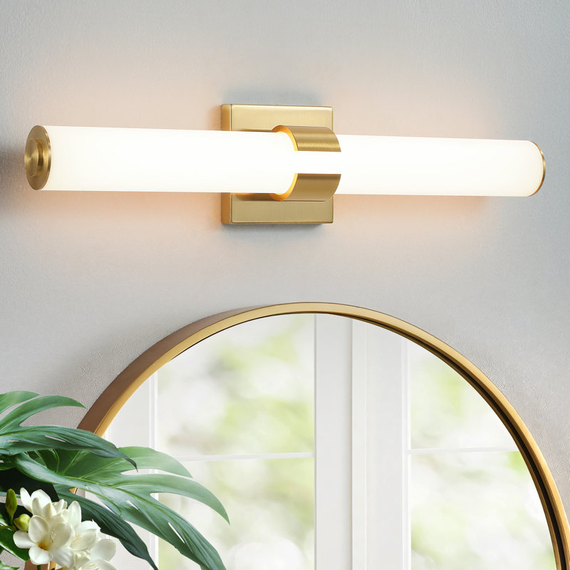 Jesseray 1 - Light Dimmable Bathroom Vanity Light LED Bath Bar, Gold, 4.7" H x 22.8" W x 3.6" D
