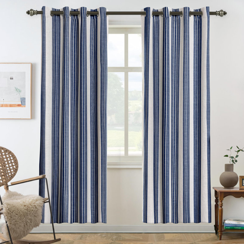 Romelia Saki Print Room Darkening Grommet Curtain Panel, 52" W x 84" L, Loden Green
