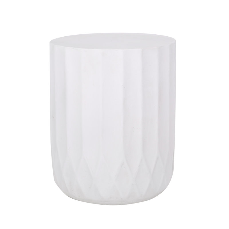 Minimalist Lightweight Concrete Accent Table, Inverted Design, 15"w X 15"d 18.5"h, Antique White, No Assembly Charming End 14.98"w 14.98"d 17.98"h, For Home Use