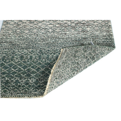 Hand-Knotted High-Quality Green and Beige Area Rug