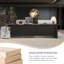 Bureau de direction 78,84 "simple et moderne en bois massif noir en forme de L-1626528413