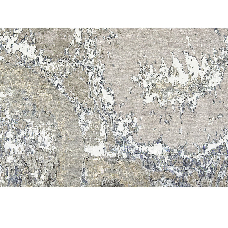 Area Rug in Beige/White/Gray, Rectangle 6' x 9'
