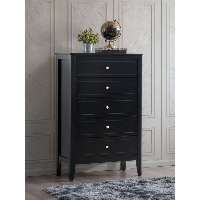 Daniel  5 Drawer Chest  Black, Black