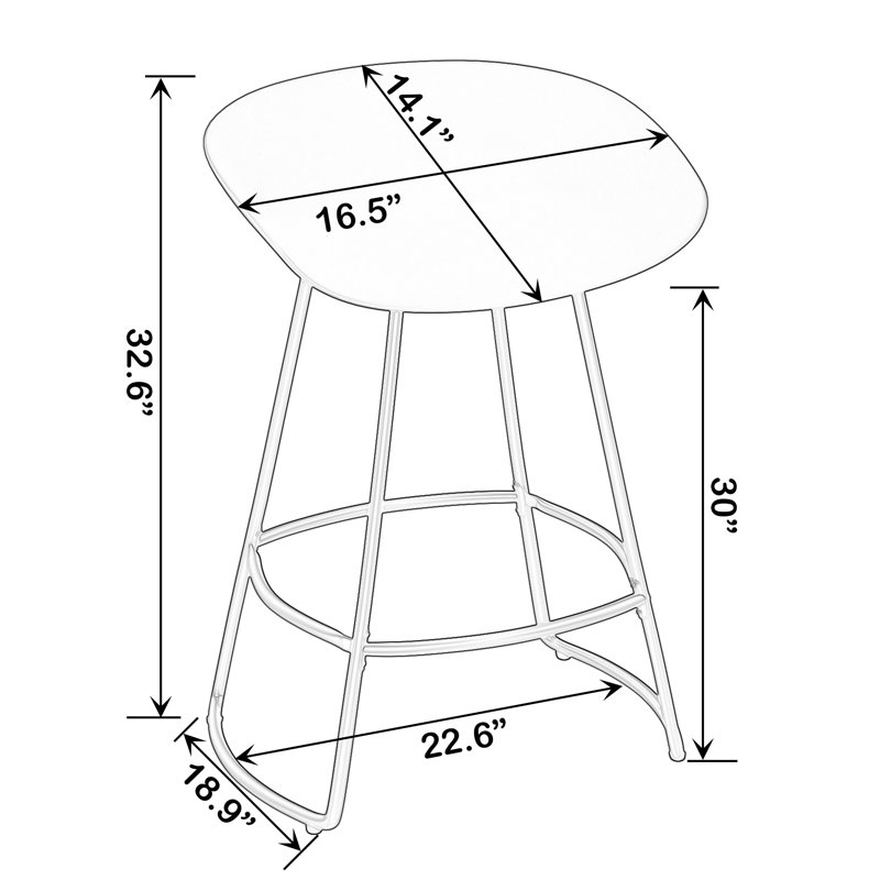 Tabouret pivotant Bralen, Tabouret de bar (siège d’une hauteur de 30 po), Blanc