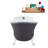 55" Streamline Clawfoot Soaking Acrylic Bathtub With Drain, Clawfeet, and Bamboo Tray-76099835-76099836