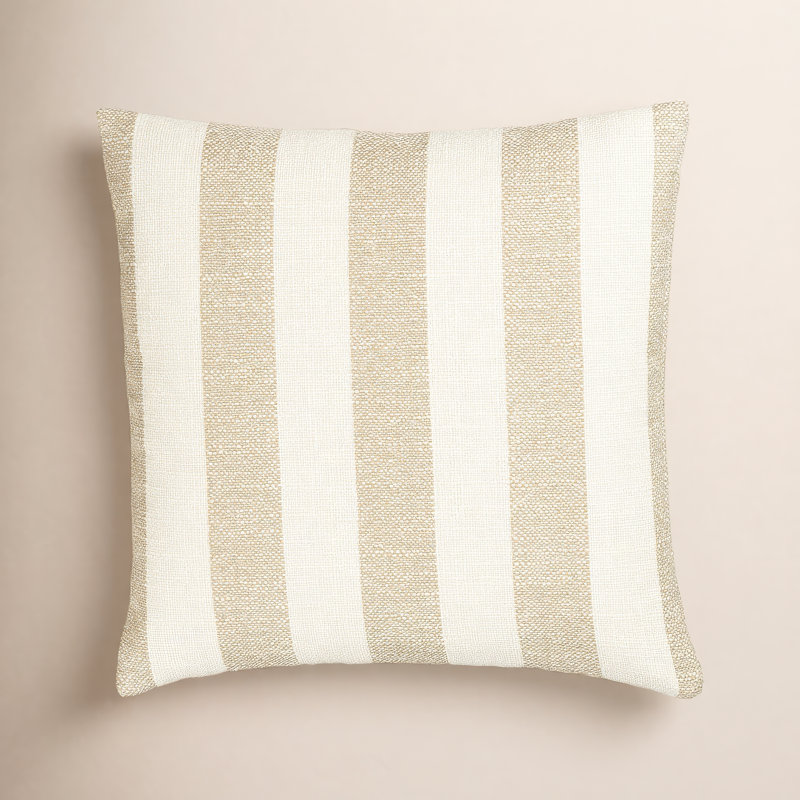 Birch Lane Harding Throw Pillow Throw, Feather, Brown Striped, Square 20"