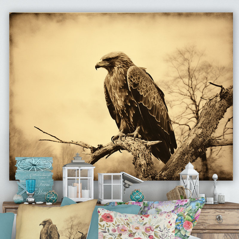 Aigle brun résiliant audacieux I, Toile tendue, H 24 po x l 32 po x P 1 po