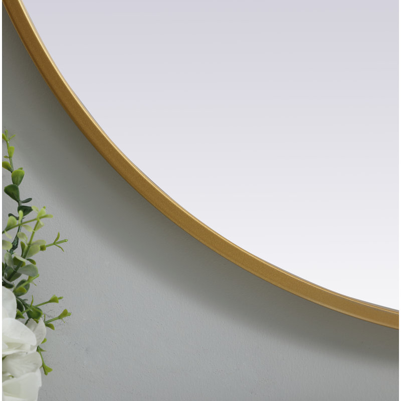 Sabine Metal Pill Wall Mirror, Brass, 36" x 27"