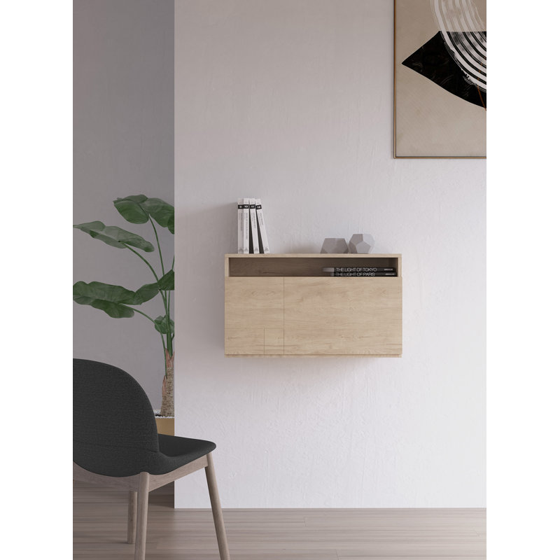Fryman Floating Desk, Light Oak