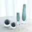 Square Cut Glass Vase-Azure