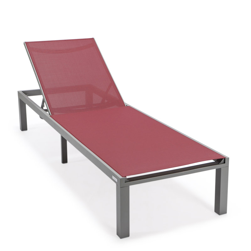 Marlin Modern Aluminum Outdoor Reclining Chaise Lounge - Weather-Resistant Sling Patio Chair for Poolside & Sunbathing