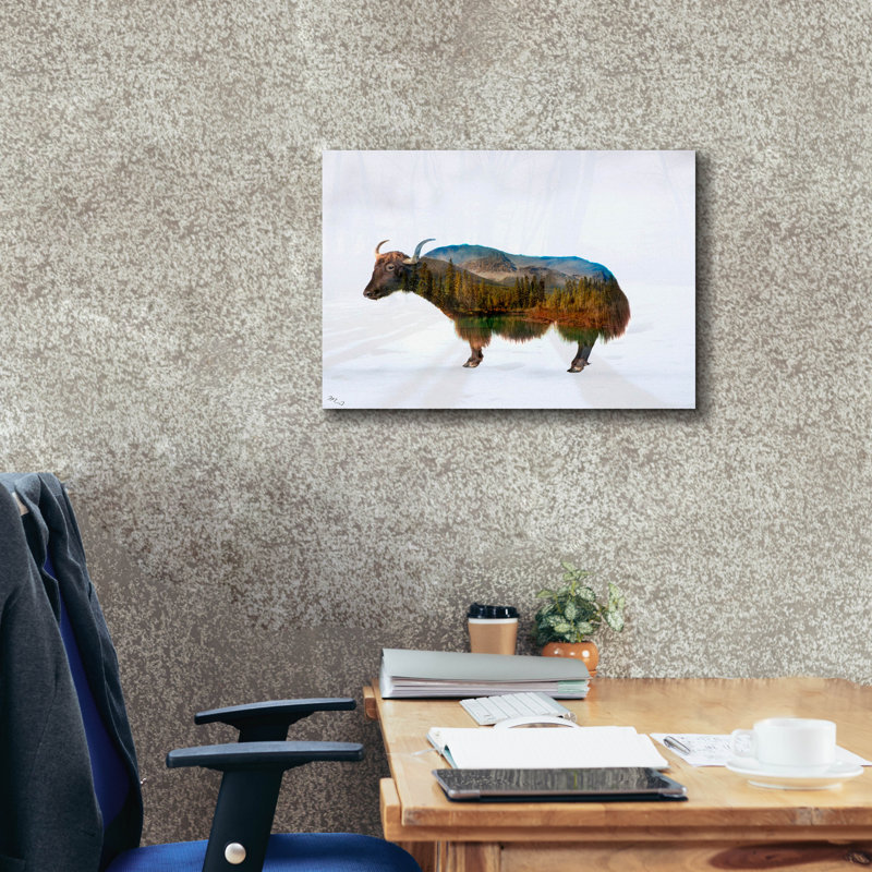 "Yak" par Mark Ashkenazi, H 20 po x l 24 po x P 0,75 po