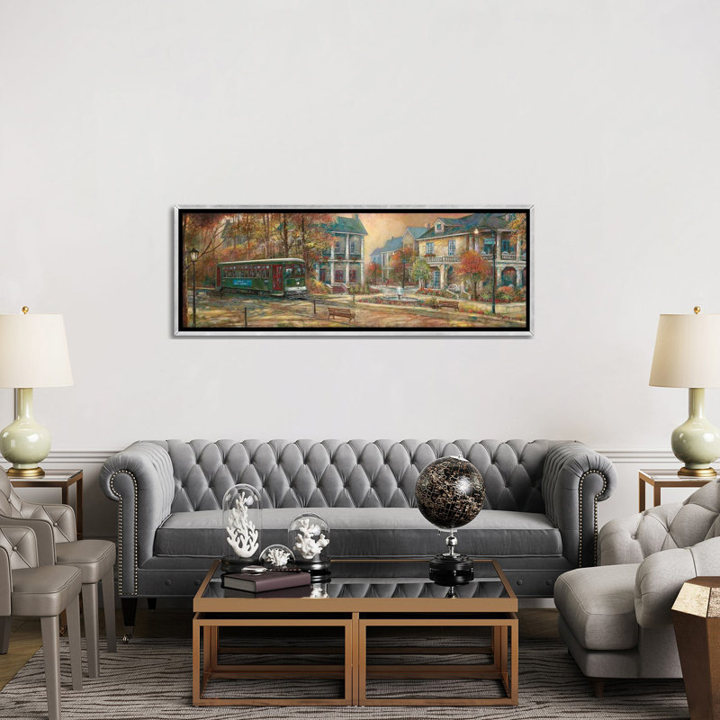 «Timeless Elegance» par Ruane Manning - reproduction d'art panoramique, Toile avec cadre argenté