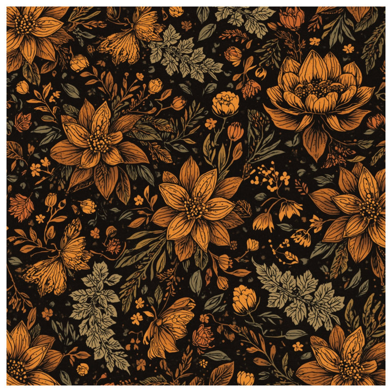 Édredon orange à motif floral, Twin Extra Long