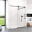 Porte de douche coulissante simple sans cadre Tova avec verre trempé et roulettes en acier inoxydable-123043990-123043989