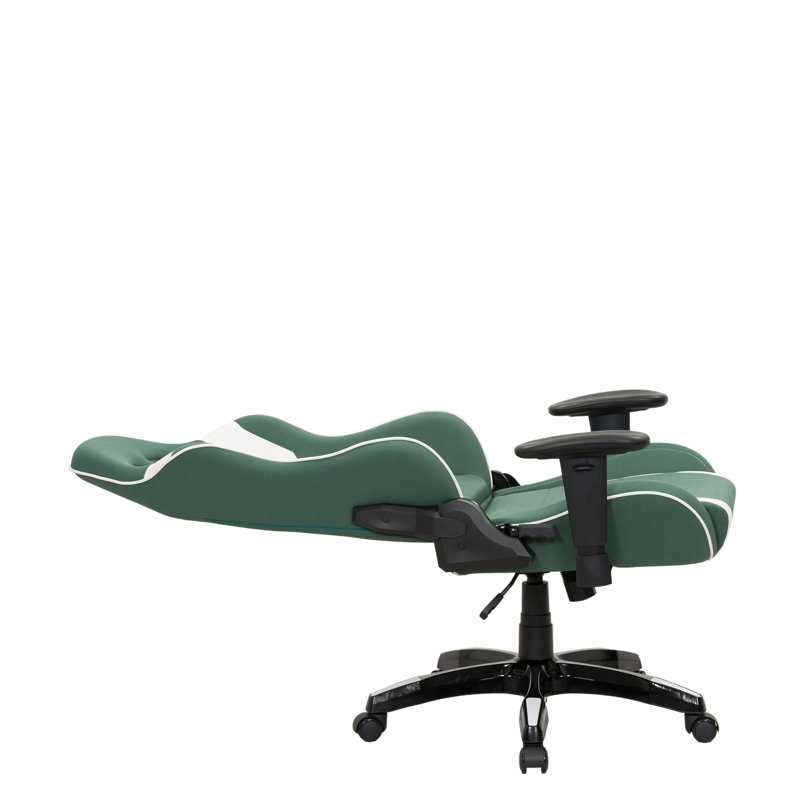 Latitude Run® Adjustable Reclining Ergonomic Swiveling PC & Racing Game Chair, Green/White