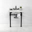 Lavabo console en marbre Carrara de 30 po avec pieds en acier inoxydable, blanc marbre / noir mat Kingston LMS30MOQ0 Kingston Brass-72887959