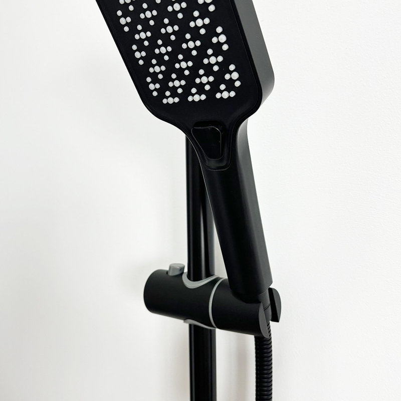 Handheld Shower With Slide Bar And Hose, Matte Black