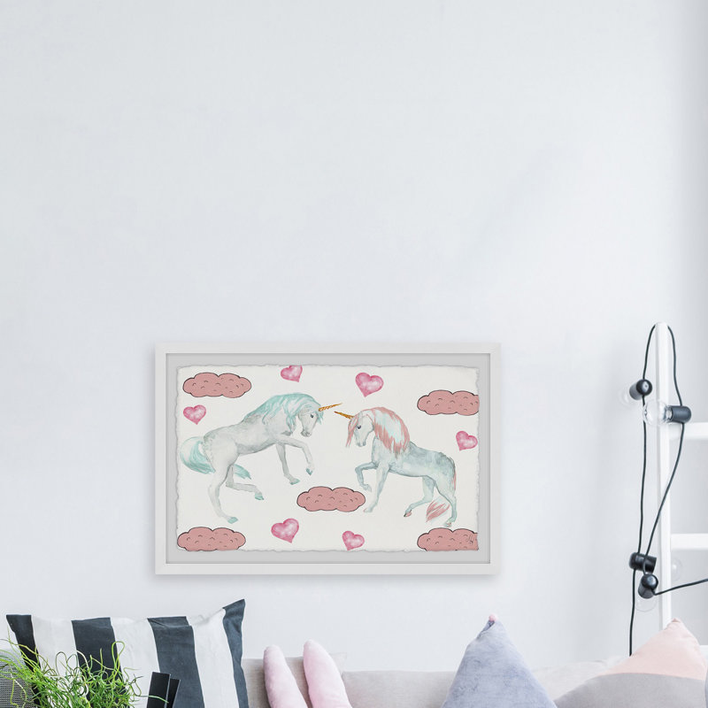 Novinger, reprenant de jolies licornes, reproduction encadrée, 30 po x 45 po
