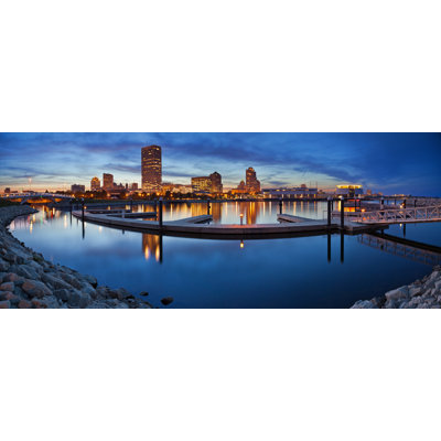 Milwaukee Panoramic View - 4 Piece Unframed Photograph on Canvas