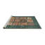 Tapis abstrait vert / rouge-1774132213