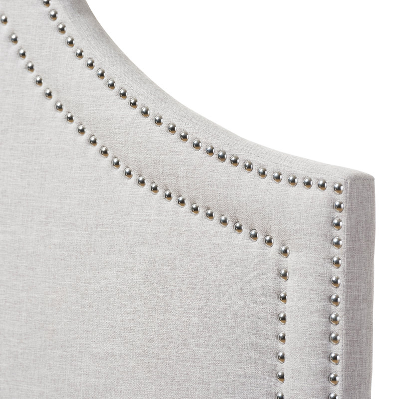 Tête de lit à panneau tapissier Meichele, Double, Beige-gris