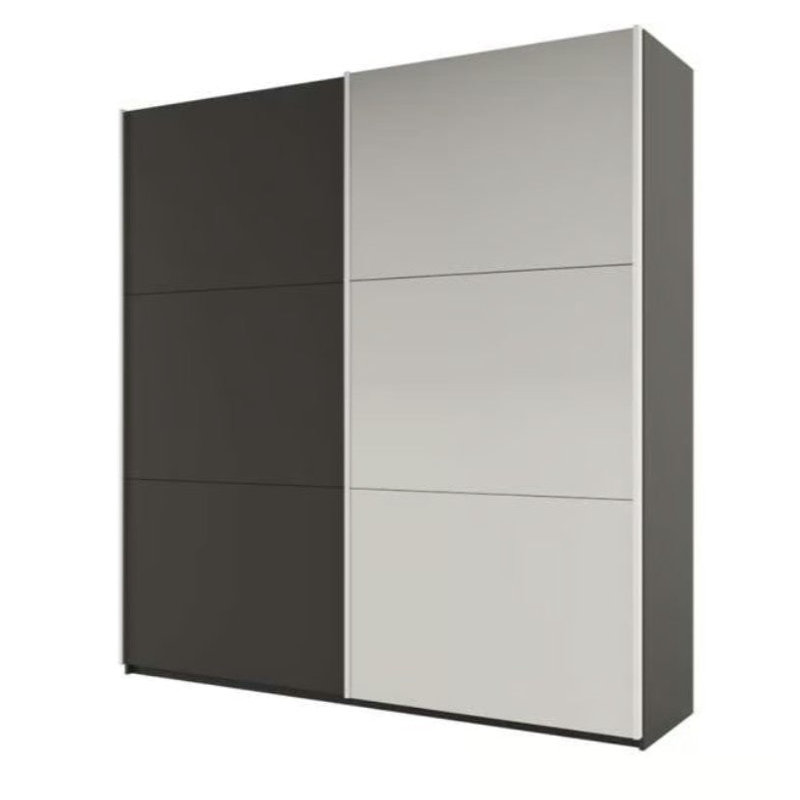 Manufactured Wood Wardrobe, 244cm H x 200cm W x 65cm D, Bold Graphite