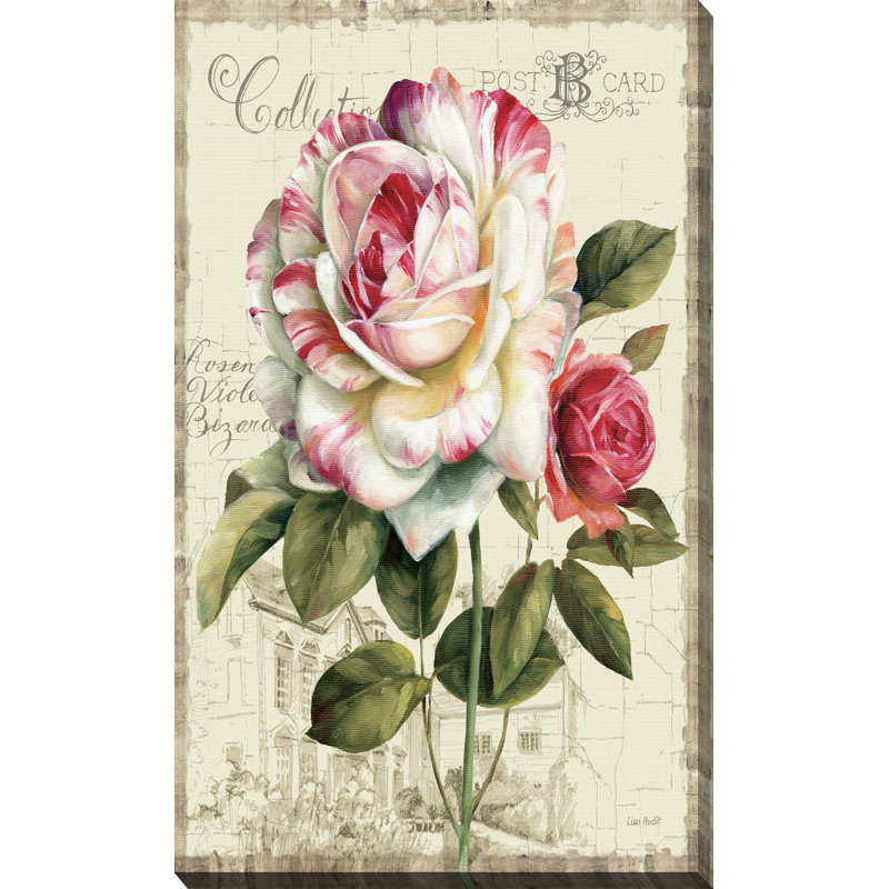 « jardin view iii-rose », reproduction d’impression sur toile tendue, H 30 po x l 18 po
