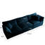 Canapé modulaire en chenille haute bleu avec revêtement confortable réversible et confortable