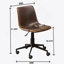 Fauteuil de bureau pivotant en similicuir pivotant à 360 °, brun antique-2121990261