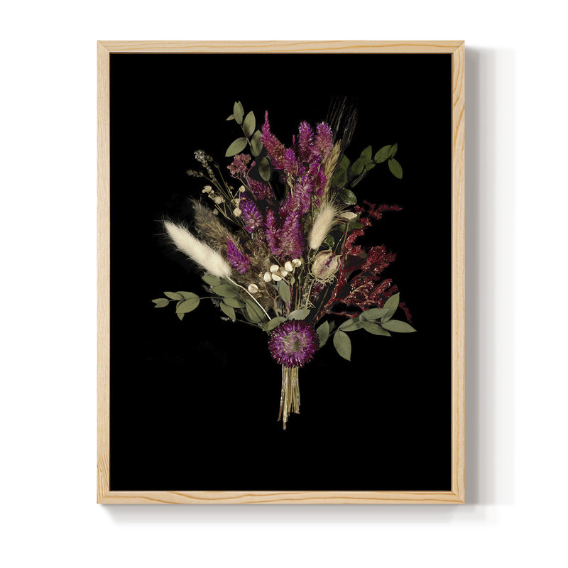 Nosegay III, reproduction d'art encadrée - bois massif, H 30 po x l 24 po, Naturel