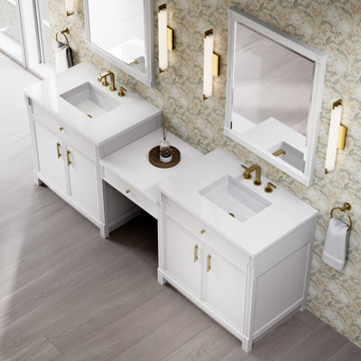 Bellshire 96" W Dual Vanity Set with 24" Make-Up Counter